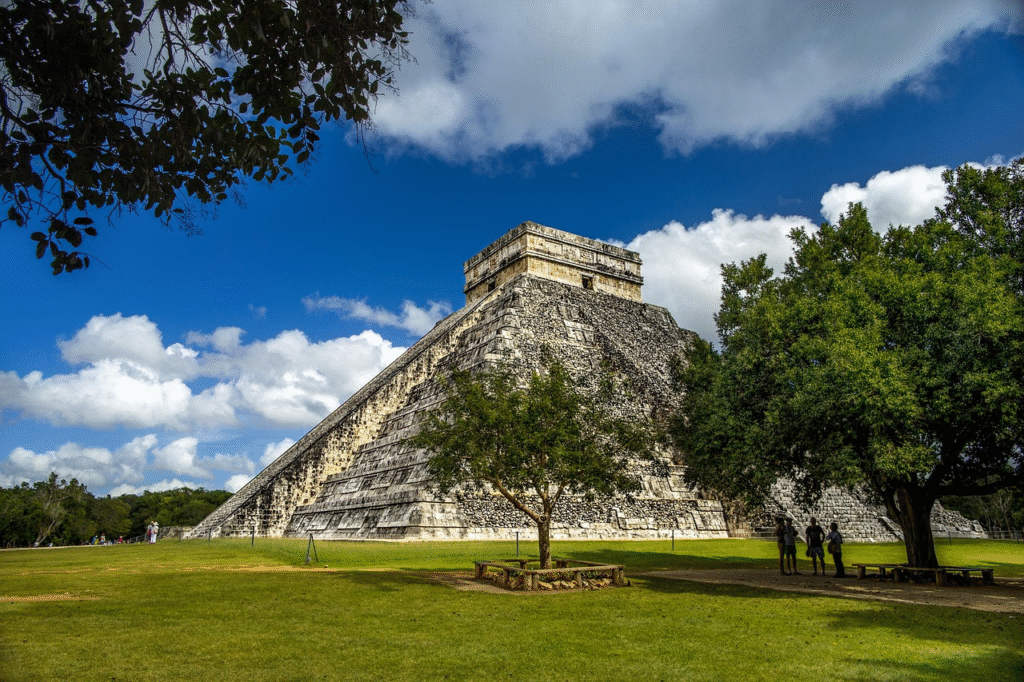 Exploring ancient Mayan ruins during a 5-Day Itinerary in Cancun, with historic pyramids and jungle surroundings.